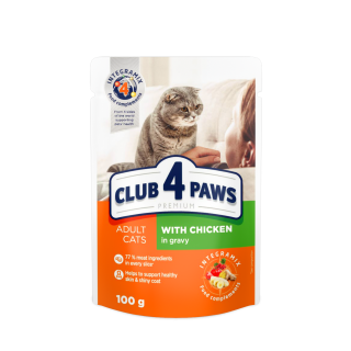 Club 4 Paws пауч за котки с пилешко в сос, 100 гр.