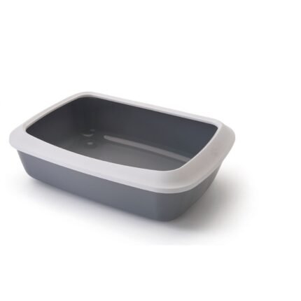 Котешка тоалетна с борд, бяло/сивоSavic Iriz 50x37x14см