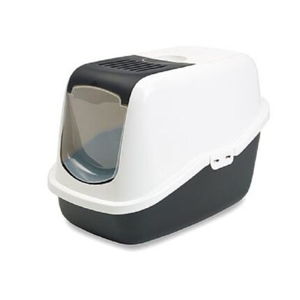 Котешка тоалетна затворена Nestor 56х39х38.5 бяло/черно