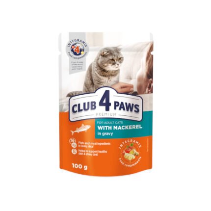 Club 4 Paws пауч за котки със скумрия, 100 гр.