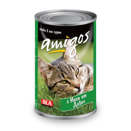 Amigos консерва за котки с дивеч 415 гр.
