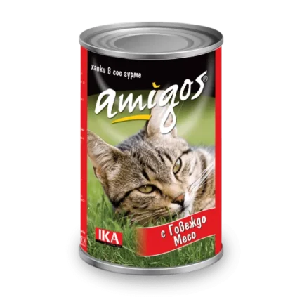 Amigos консерва за котки с говеждо 415 гр.