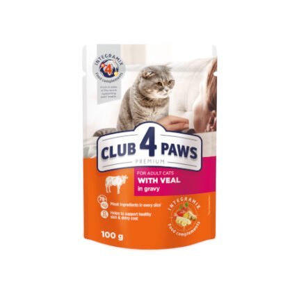 Club 4 Paws пауч за котки с говеждо месо, 100 гр.