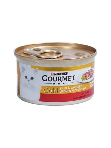 Purina Gourmet Gold, консерва за котки с говеждо и пиле, 85 гр