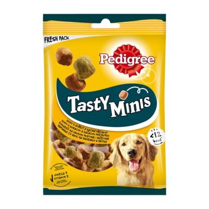 Pedigree Tasty Minis лакомство за кучета с пилешко и патешко, 140 гр.