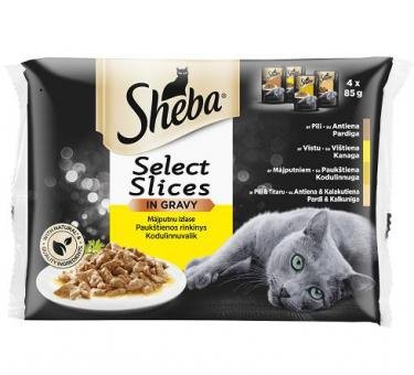Sheba Selection паучове за котки микс от меса 4х85 гр.