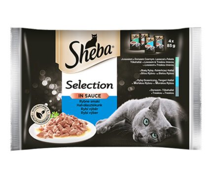 Sheba Selection паучове за котки с риба 4х85 гр.