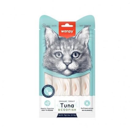 Wanpy Creamy Tuna and Cod лакомство за котки с риба тон и треска 5x14гр