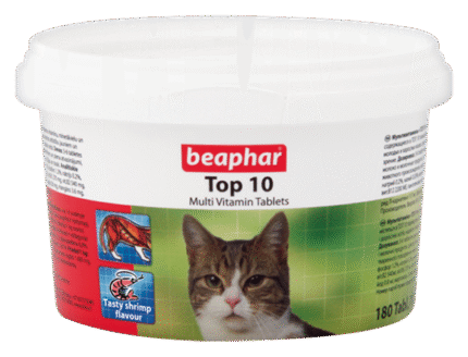 Beaphar TOP 10 мултивитамини коте 180 бр