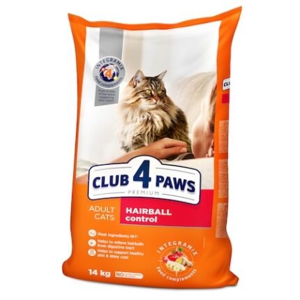 Club 4 Paws Hairball Control храна за котки против образуване на космени топки, 14 кг.