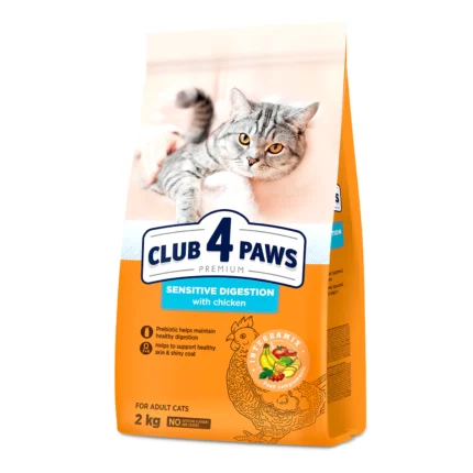 Club 4 Paws Sensitive Digetstion храна за котки с чувствителен стомах с пиле, 2 кг.