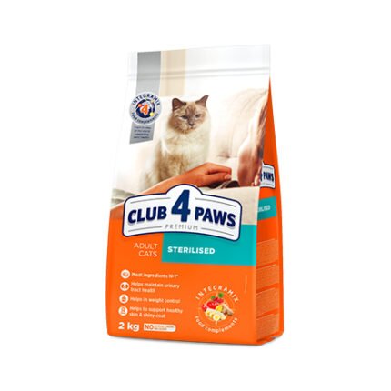Club 4 Paws Sterilised Cat храна за кастрирани котки с пиле, 2 кг.