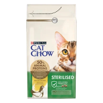 Purina Cat Chow Sterilised суха храна за кастрирани котки с пиле 1.5 кг