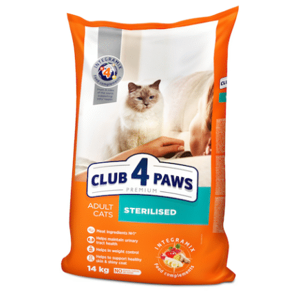 Club 4 Paws Sterilised храна за кастрирани котки, 14 кг.