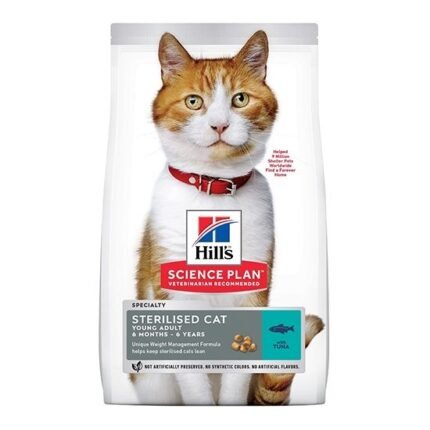 Hills Science Plan Young Adult Sterilised Tuna  храна за кастрирани котки с риба тон, 1.5 кг