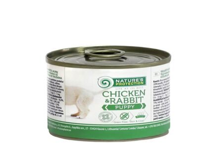Natures Protection Puppy Dog консерва за подрастващи кучета с пиле и заек, 200 гр