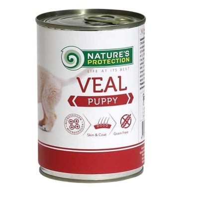 Nature's Protection Puppy Dog консерва за подрастващи кучета с телешко, 400 гр.