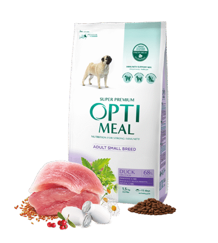 Opti Meal Mini Adult Dog Duck храна за кучета от дребни породи с патица 12кг