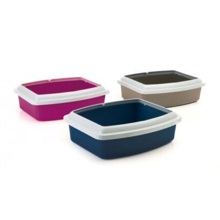 Kотешка тоалетна с борд Savic Oval 55 см - сива