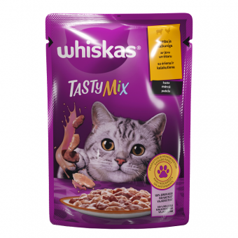 Whiskas Tasty Mix пауч за котки с агнешко и пуешко в сос фрикасе, 85 гр.