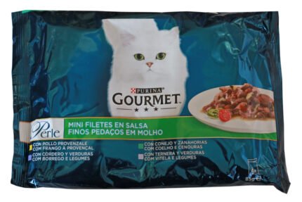 Purina Gourmet Perle Assorted мини филенца със зеленчуци, 4х85 гр.