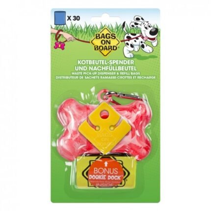 Bags on Board диспенсер за торбички с форма на кокал, розов мрамор - съдържа 30 бр. торбички