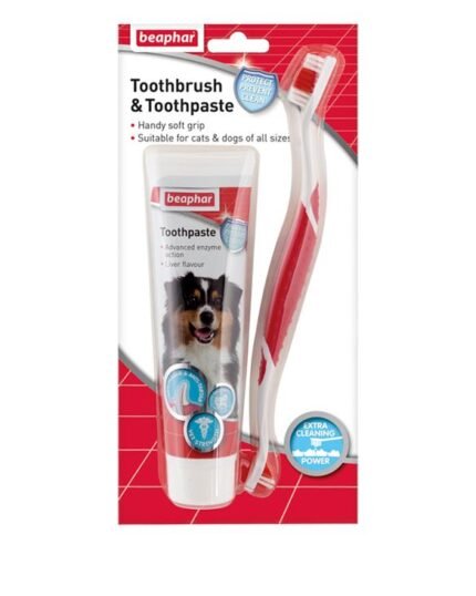 Beaphar Dental Kit четка + паста за зъби с вкус на черен дроб 100мл