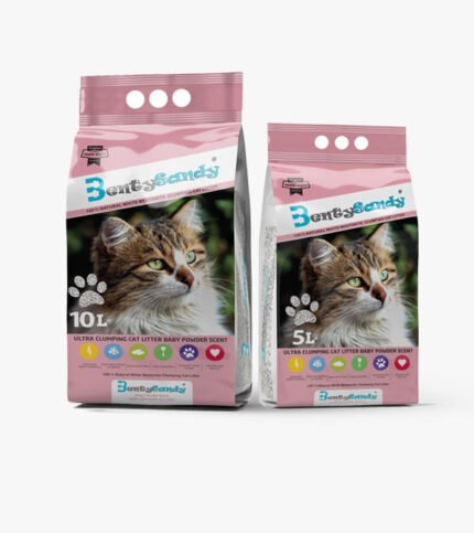 Бентонитна котешка тоалетна Benty Sandy с аромат на бебешка пудра, 5 л