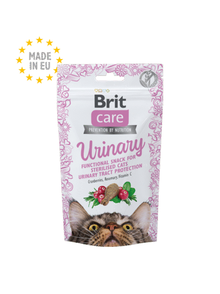 Brit Care Cat Snack Urinary лакомство за кастрирани котки с боровинки и розмарин, за здрав уринарен тракт, 0.050 гр.