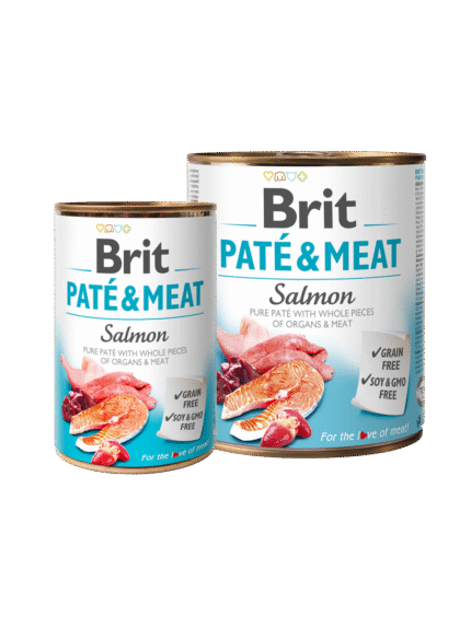BRIT PATÉ & MEAT SALMON чист пастет за кучета със сьомга 400гр.