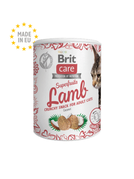 Brit Care Superfruits лакомство за котки с агнешко и кокос, 100 гр.