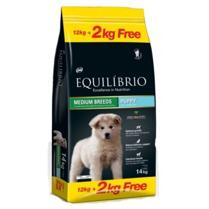 Equilibrio Puppy Medium храна за подрастващи кучета от средни породи 12 + 2 кг