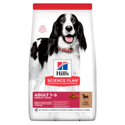 Hills Science Plan Medium Adult храна за кучета от средни породи с агнешко 2.5 кг