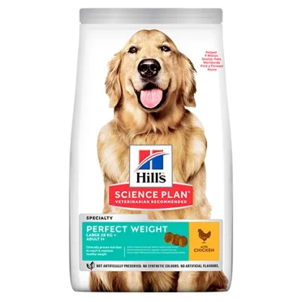 Hills Science Plan Adult Perfect Weight Large Breed храна за кучета от големи породи с пилешко за поддържане на телесното тегло 12 кг