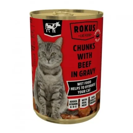 Rokus Beef in Gravy консерва за котки с говеждо, 415 гр.