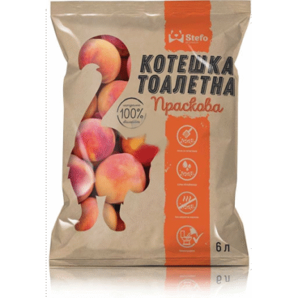 Stefo Eкологична котешка тоалетна с аромат на праскова 18л