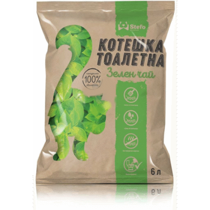 Stefo Eкологична котешка тоалетна с аромат на зелен чай 18л