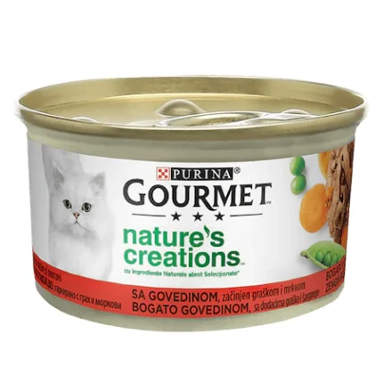 Purina Gourmet Natures Creation консерва за котки с говеждо, грах и моркови 85 гр