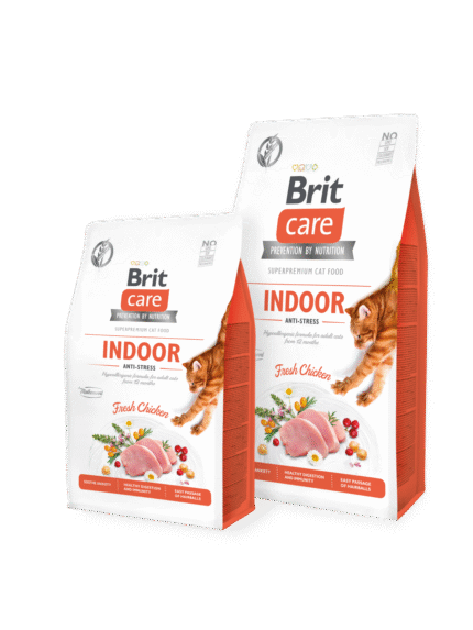 Brit Care Grain Free Indoor суха храна за котки, живеещи изцяло в затворени помещения, с пилешко месо, 0.400 гр.