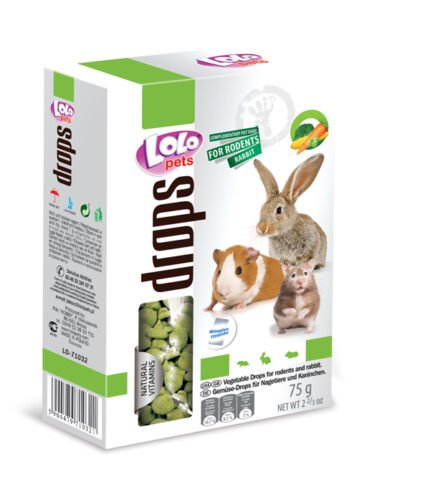 Lolo Pets Drops бисквити за гризачи със зеленчуци, 75 гр.