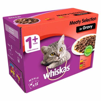 Whiskas Meat Selection паучове за котки месна селекция в сос, 12х85 гр.