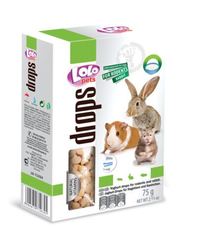 Lolo Pets Drops бисквити за гризачи с йогурт, 75 гр.