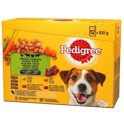 Pedigree паучове за куче смесена селекция в сос, 12х100 гр.