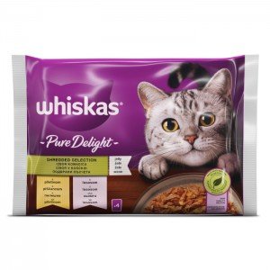 Whiskas Pure Delight паучове за котка смесена селекция, 4х85 гр.
