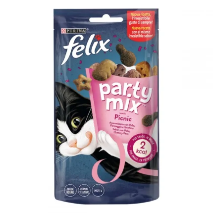 Purina Felix Party Mix Picnic лакомство за котки пикник с пиле, сирене и пуйка, 60g