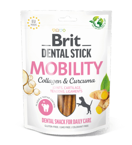 Brit Dental Stick Mobility дентално лакомство за куче с колаген и куркума, 7 бр