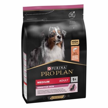Purina Pro Plan Medium  Adult Sensitive Skin храна за кучета с чувствителна кожа от средни породи със сьомга, 3 кг