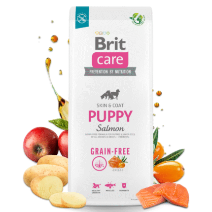 Brit Puppy Grain Free with Salmon храна за подрастващи кучета от всички породи за здрава кожа и козина със сьомга 1 кг
