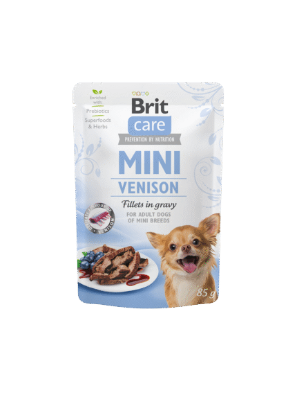 Brit Care Mini Venison Fillets In Gravy пауч за кучета мини породи с еленско 85 гр