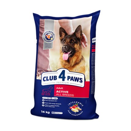 Club 4 Paws Premium All Breed Active пълноценна храна за активни кучета над 12 месеца 14 кг